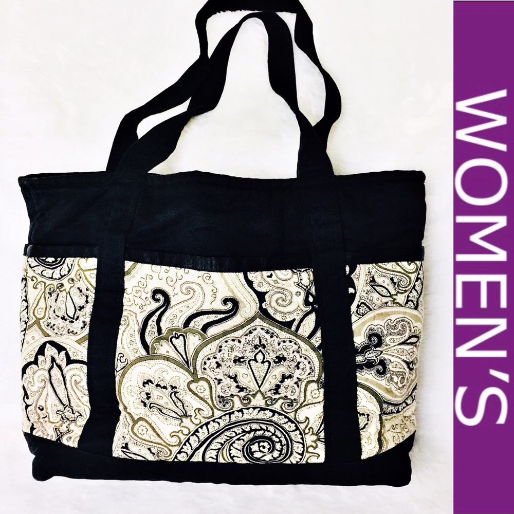 Unbranded Black Printed Diaper/Tote Style Bag